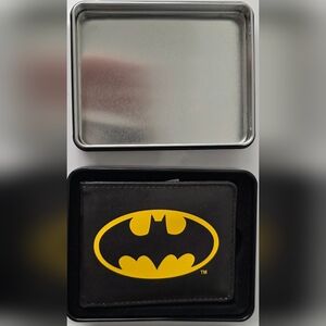 Batman Kids Wallet - Black and Yellow In Tin Nwt